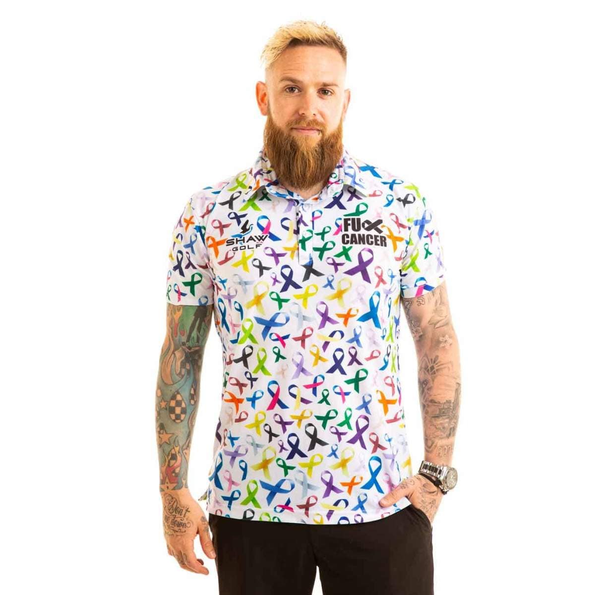 WHITE FULL PATTERN FU Golf Polo Pre-Order
