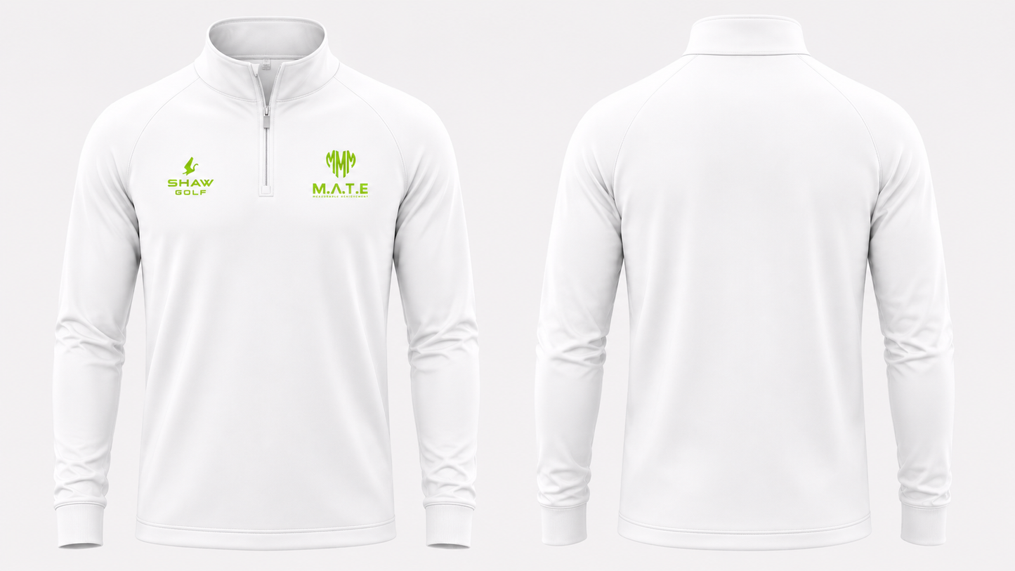 M.A.T.E White Charity Golf 1/4 Zip Jumper