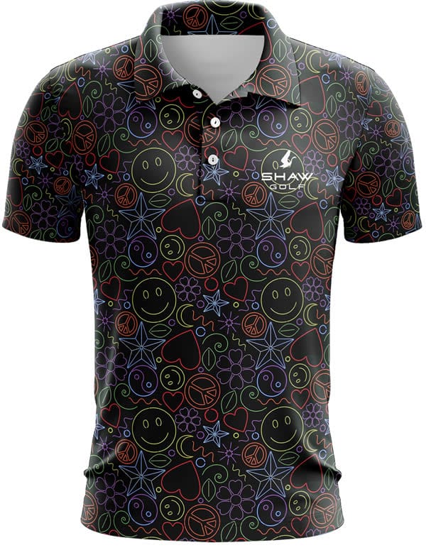 Neon Smile Golf Polo Shirt