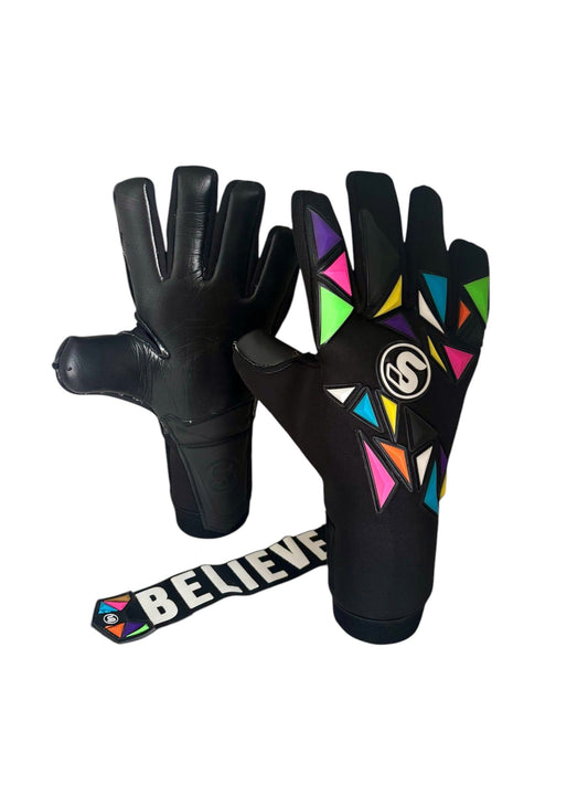 SCK Black Flat Negative Harlequin Believe Goalkeeper Gloves