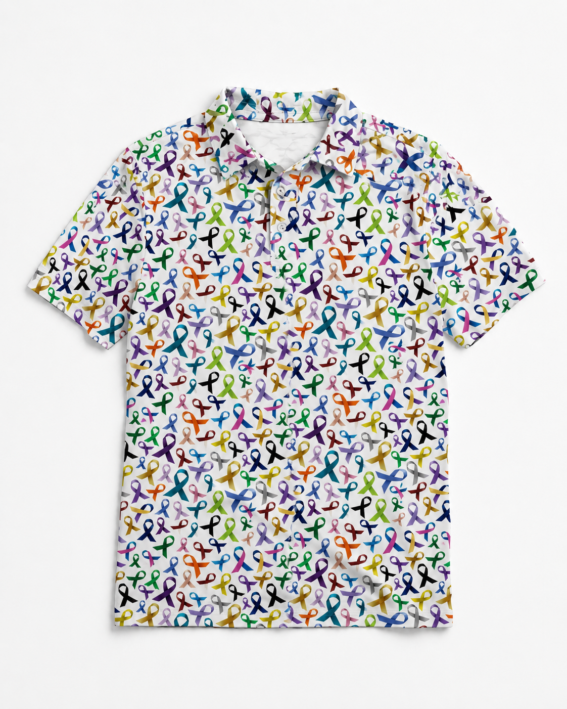 WHITE FULL PATTERN FU Golf Polo