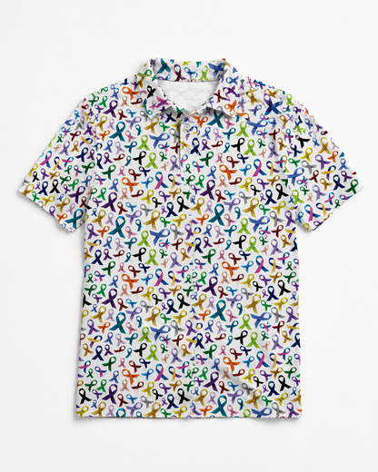 WHITE FULL PATTERN FU Golf Polo