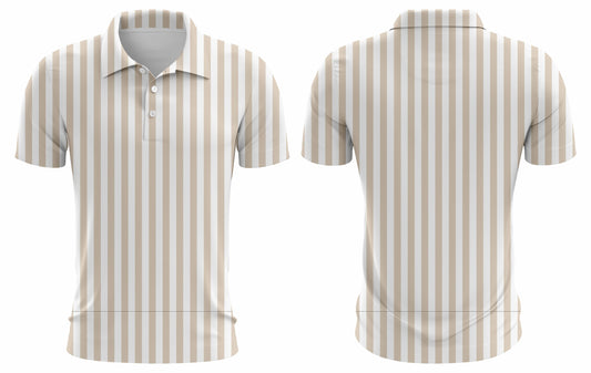 Beige Striped Polo Pre-Order