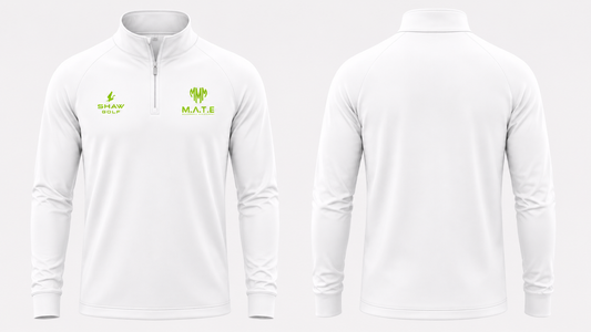 M.A.T.E White Charity Golf 1/4 Zip Jumper