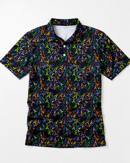 BLACK FULL PATTERN FU Golf Polo