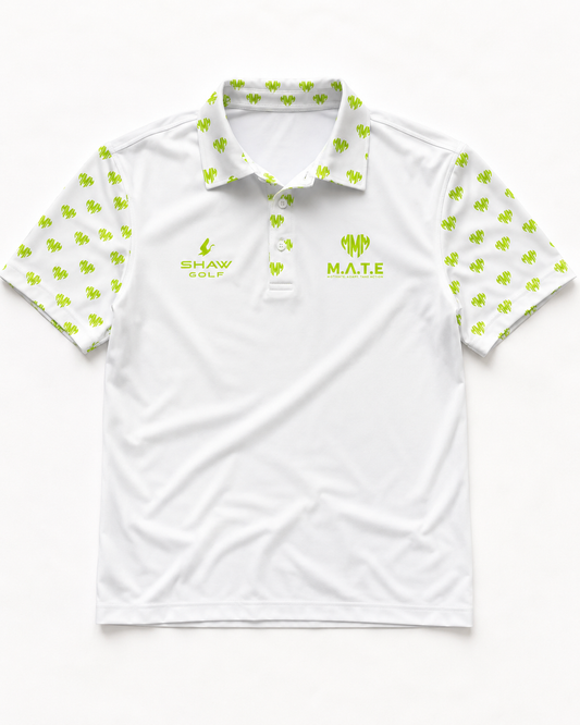 M.A.T.E White Charity Golf Polo