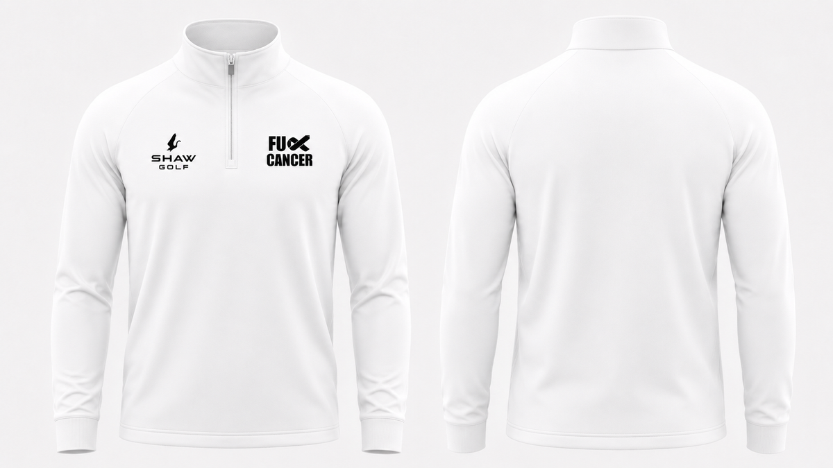 FU White 1/4 Zip Jumper