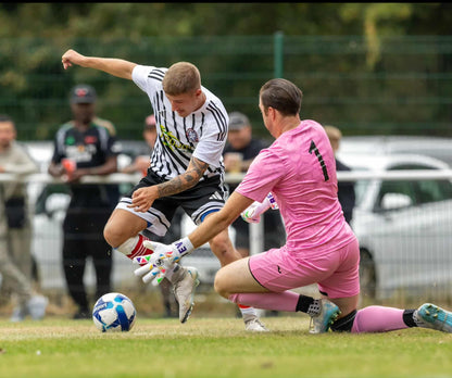 SCK White Flat Negative Harlequin Believe Goalkeeper Gloves