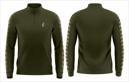 Khaki Shaw Tour Range 1/4 Zip Jumper
