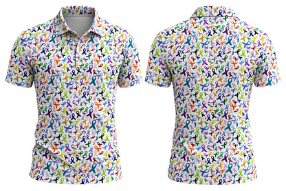 WHITE FULL PATTERN FU Golf Polo