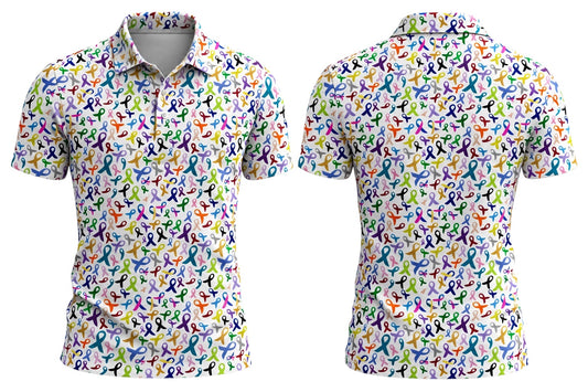 WHITE FULL PATTERN FU Golf Polo