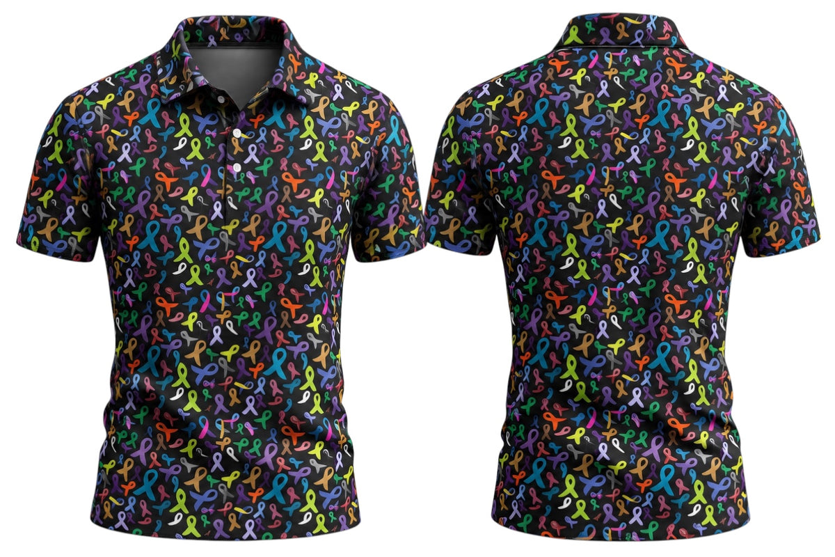 BLACK FULL PATTERN FU Golf Polo