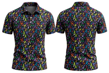 BLACK FULL PATTERN FU Golf Polo